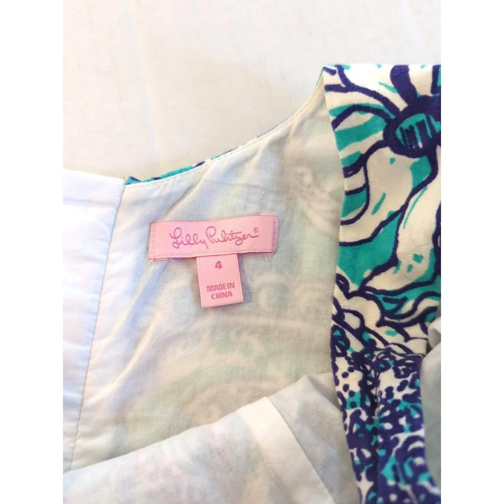 Lilly Pulitzer Eaton Dress 4 Gold Tassels Seafoam Green Whimsical Country Club - Picture 4 of 8